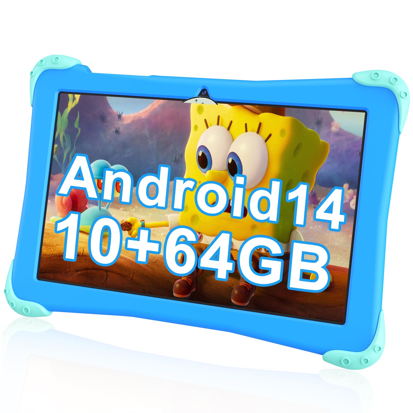 EagleSoar Tablet per Bambini da 10 Pollici, 10GB RAM + 64GB ROM Processore Octa-Core, Tablet Android14 per Bambini 3 a 12 anni, Software Didattico per Bambini Preinstallato e Controllo Genitori(Blu)