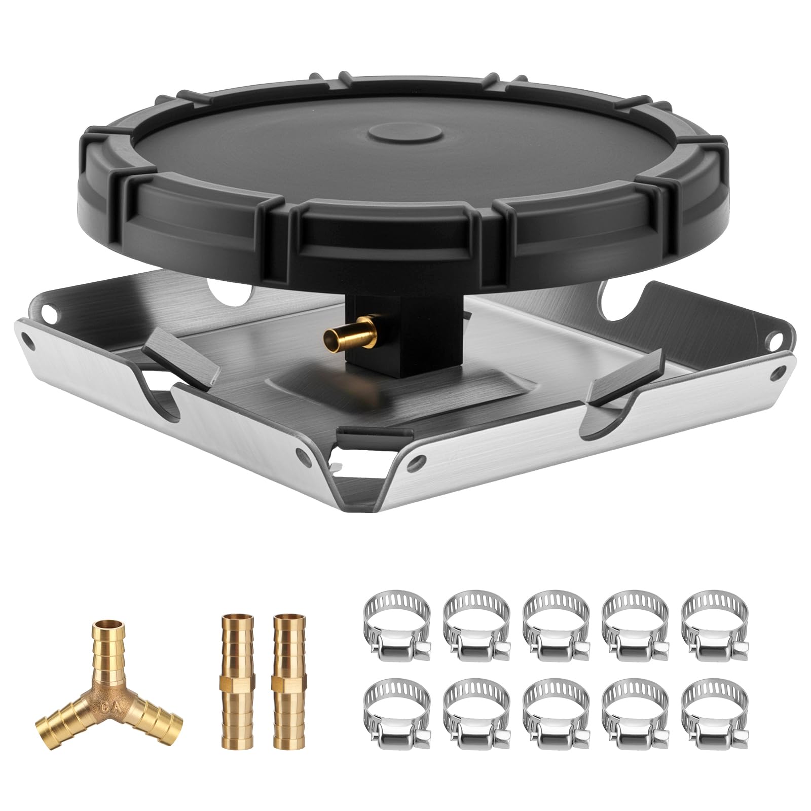 Photo 1 of Metlead 10" Pond Aeration Diffuser, Outdoor Pond Aeration System Accessories with Self-Sinking 304 Stainless Steel Base, High-Density EPDM Membrane, Enhances Oxygenation and Improves Water Circulation