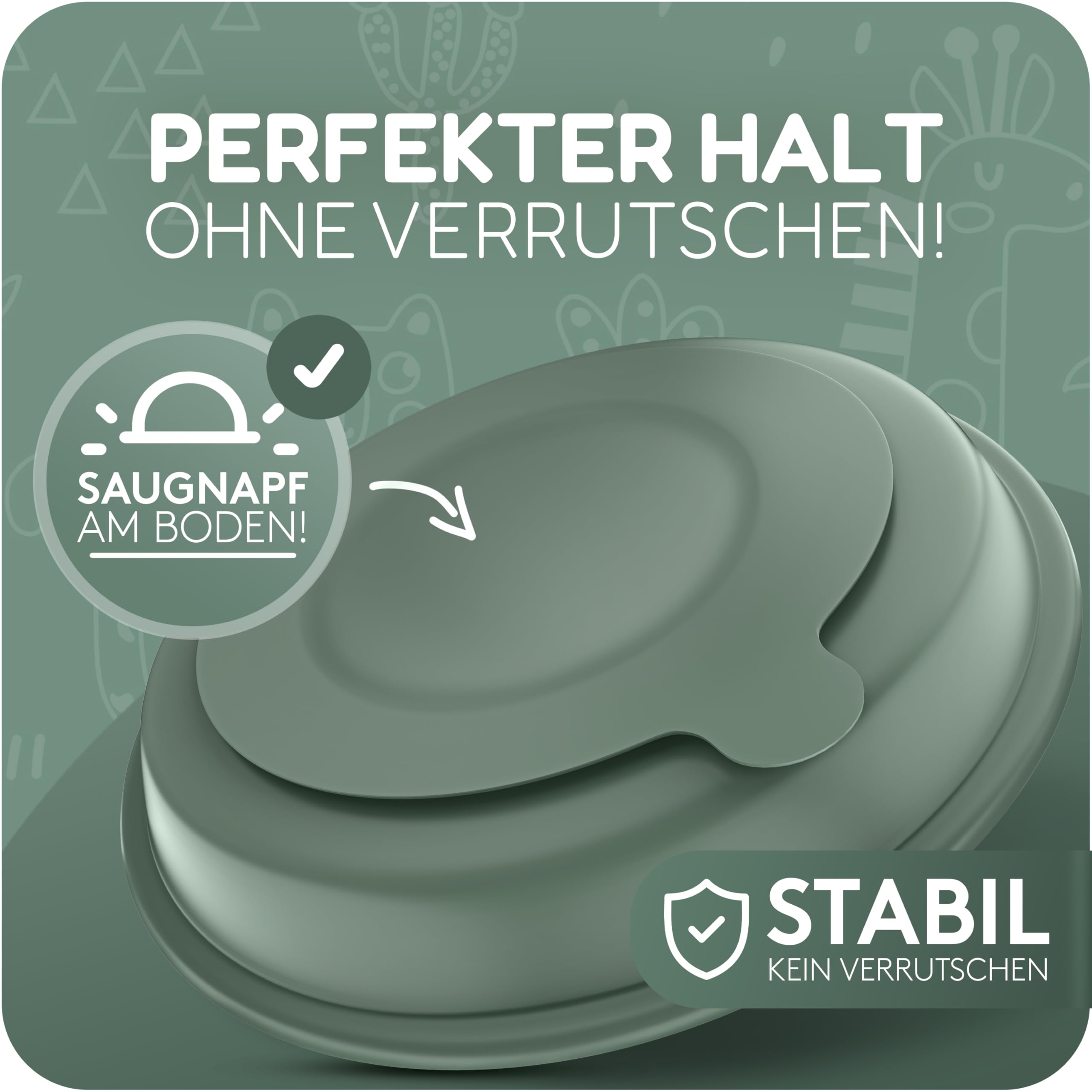 mamou Edelstahl-Kindergeschirrset 6-teilig | Teller & Schüssel mit Deckel, Besteck & Lätzchen | BPA-frei, hygienisch & geschmacksneutral | Nachhaltig & langlebig | Babys & Kleinkinder