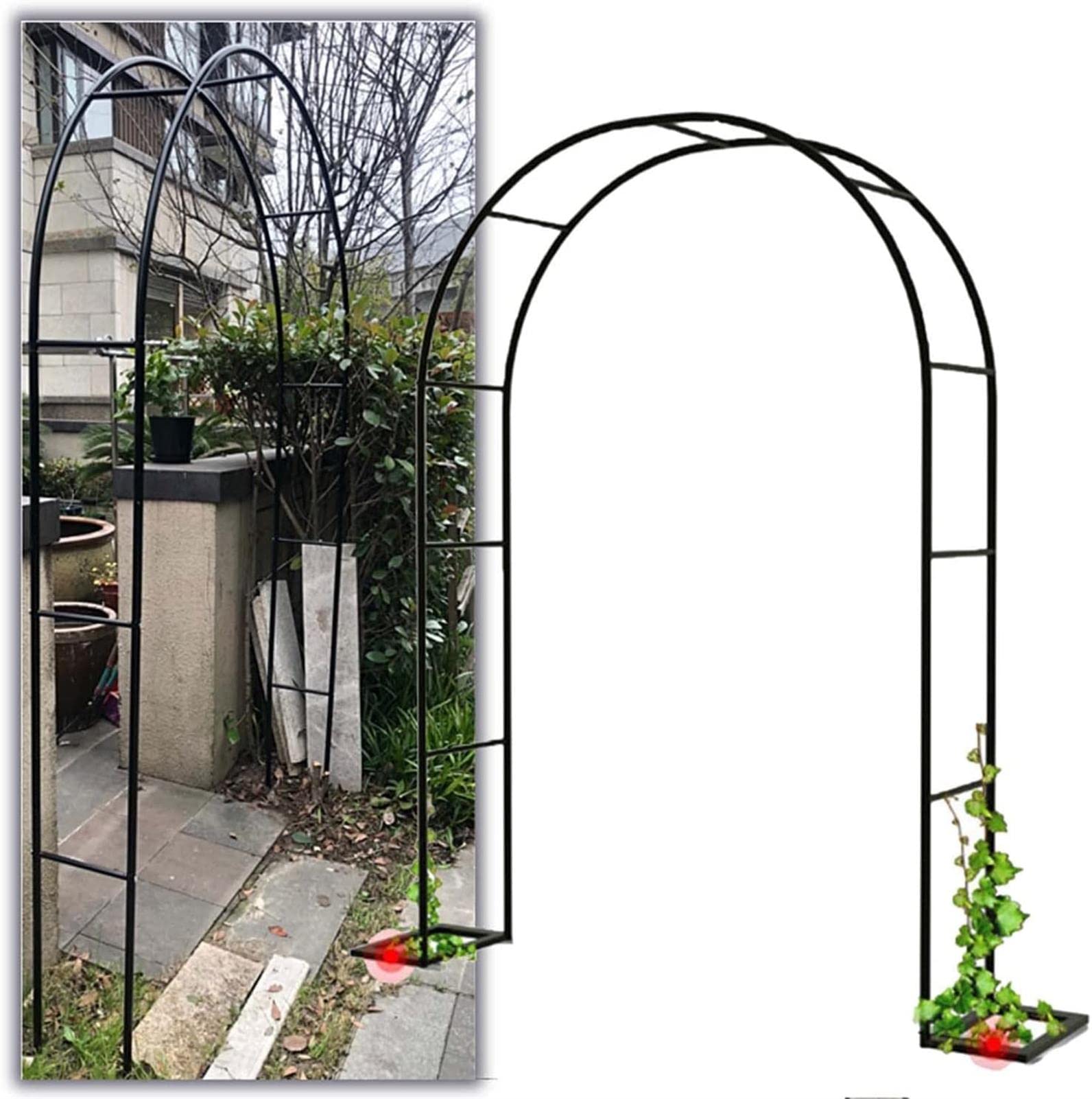 Arche De Jardin En Métal Galvanisé – Tailles 120x220cm à 350x220cm, Noir/blanc – Pour Plantes Grimpantes, Mariage, Décoration Extérieure