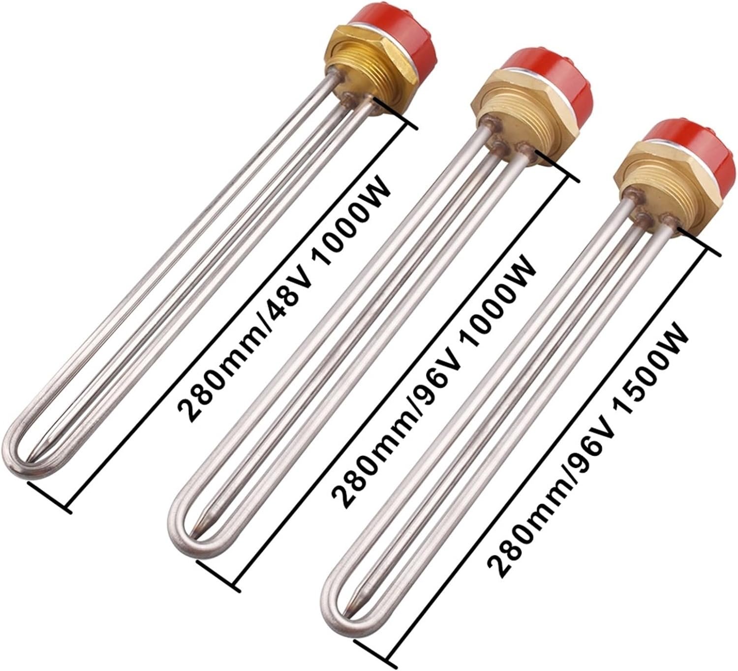 Element Heating Water Heating Element With Thermostat Brass Flange Immersion Heater With Temperature Control(48V 1KW heater only)