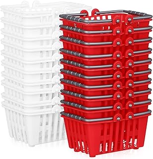 20 Pcs Mini Shopping Basket-2.6in Mini Basket with Handle for Kids-Kids Foodie Tiny Shopping Cart