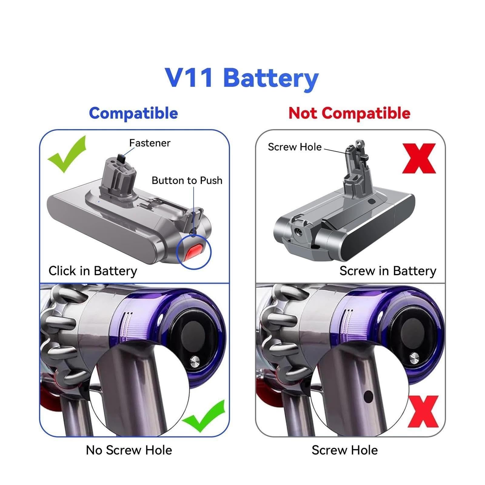 Batteria Da 25,2 V 6000 MAh, Compatibile Con Dyson, Serie V11 SV14 SV17