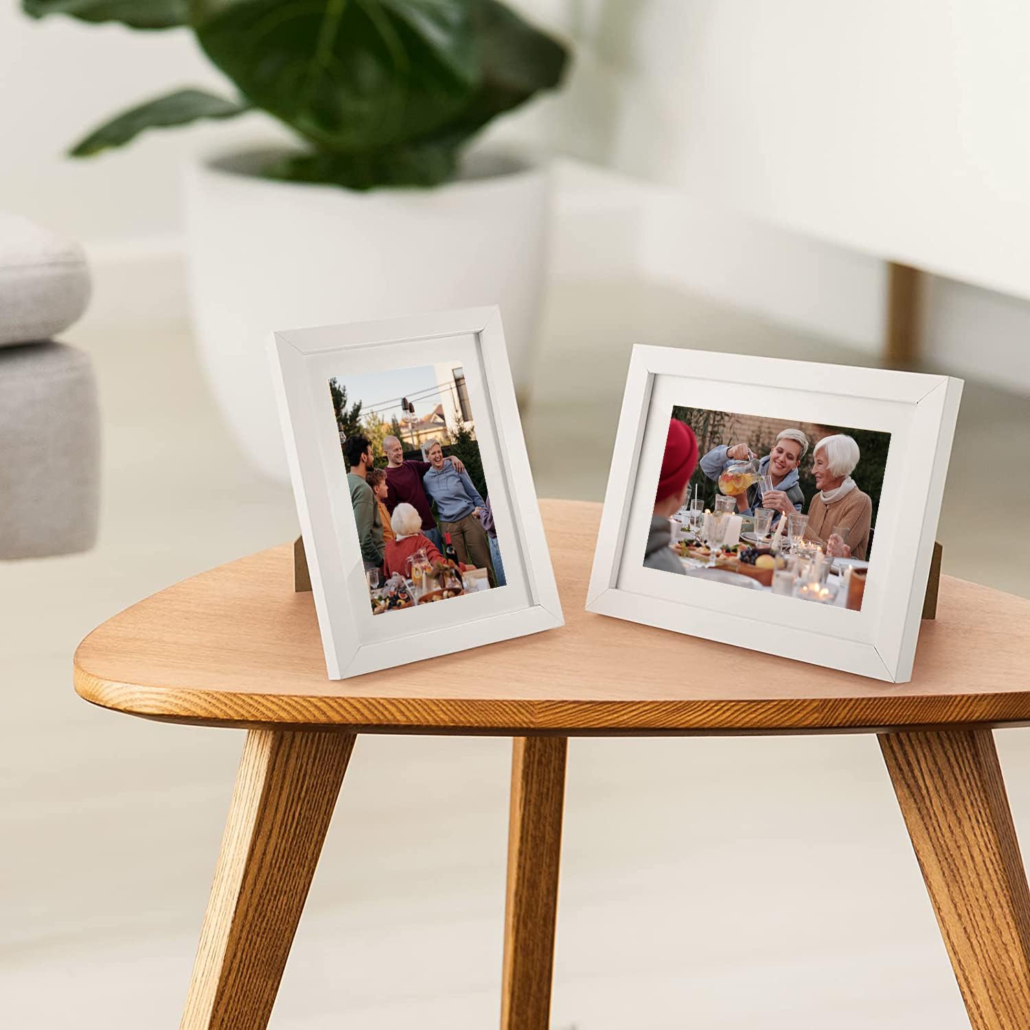 Set Di 3 Cornici Portafoto In Legno Rustico YiPinYin – 17,8×17,8 Cm, Con Vetro, Per Tavolo O Parete