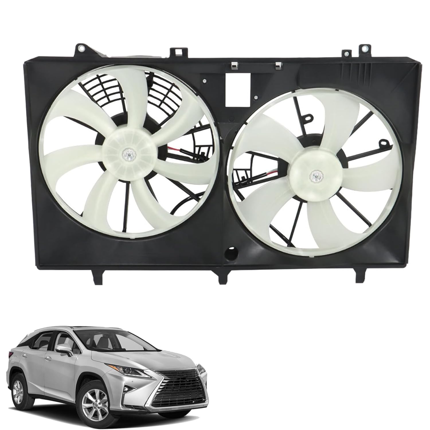 Radiator Cooling Fan Assembly Replacement for 2010-2016 Rx350 2011-2017 Sienna 1671131440 167110V090 167110P150