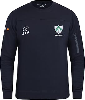 Malham Ireland Rugby buzo para Hombre Bolsillo Lateral con Cremallera Irish Shamrock Cuello Redondo buzo de Manga Larga