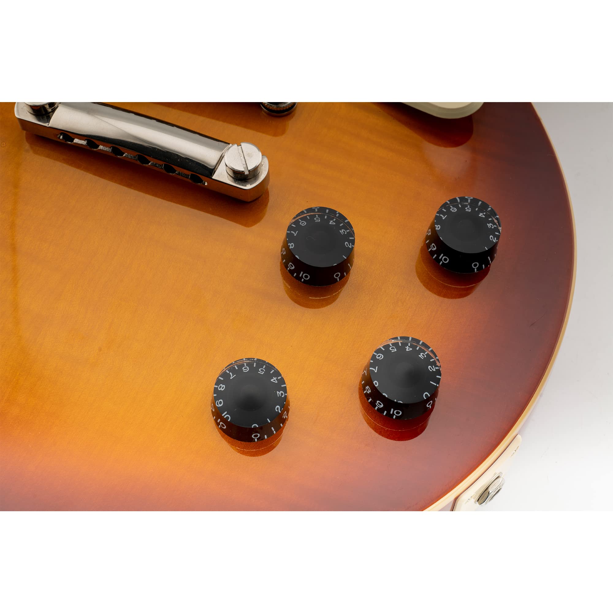 Musiclily Pro Calowa Gałka Potencjometru Speed Knobs do Gitary Elektryczny Typu USA Les Paul, Czarny(4 szt.)