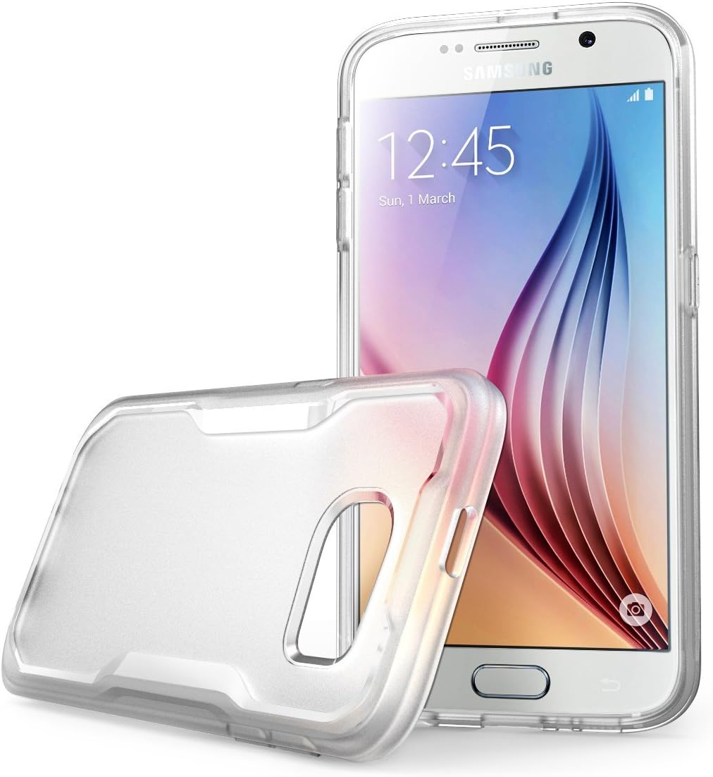 SUPCASE Unicorn Beetle Series Premium Hybrid Protective Clear Case for Samsung Galaxy S6, Retail Package (Frost Clear / Clear)