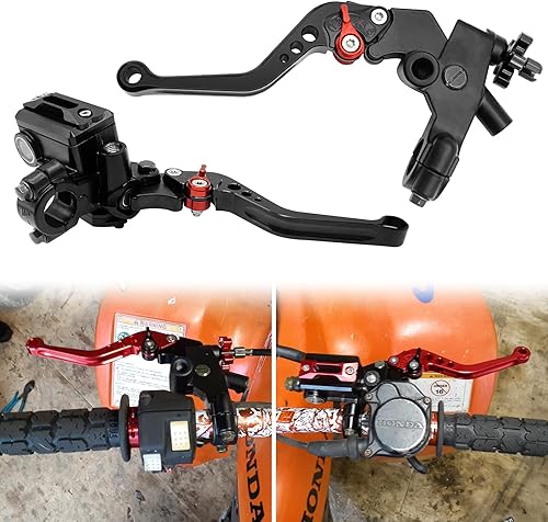 JAVIK Juego actualizado de palanca de embrague y cilindro maestro de freno para manillar de bicicleta universal de 7/8" 22mm compatible con Negro