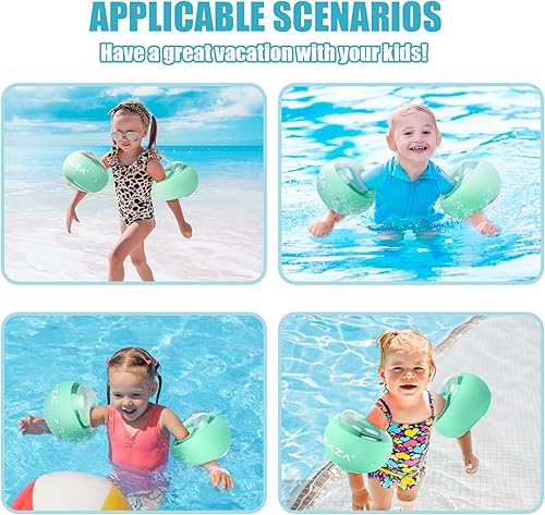 Miniatura 5 de Flotadores de brazo para niños de 2 a 6 años, las bandas inflables flotan como alas de agua y trajes de baño, sistema de seguridad independiente de