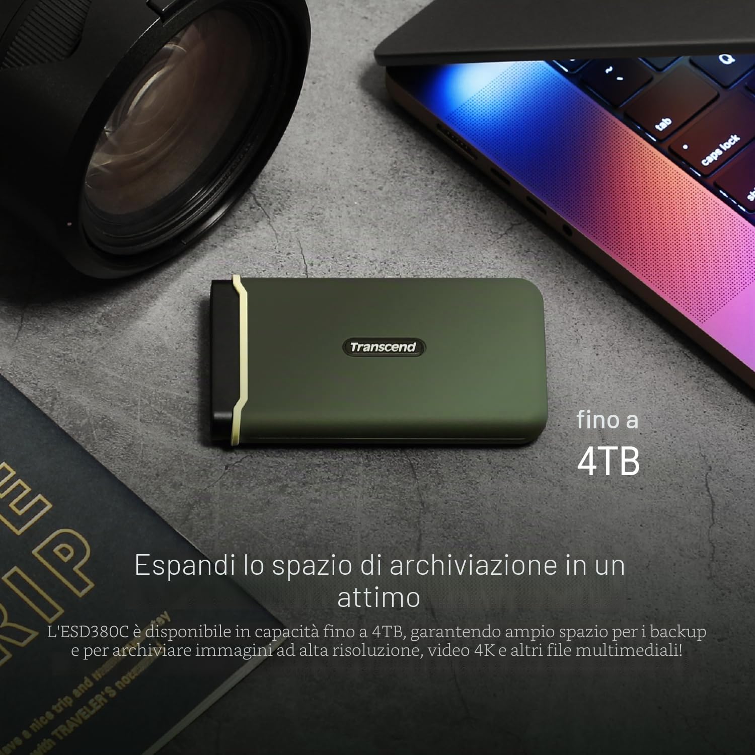 Transcend SSD Portatile 1TB ESD380C USB 3.2 Gen 2 USB Type-C TS1TESD380C