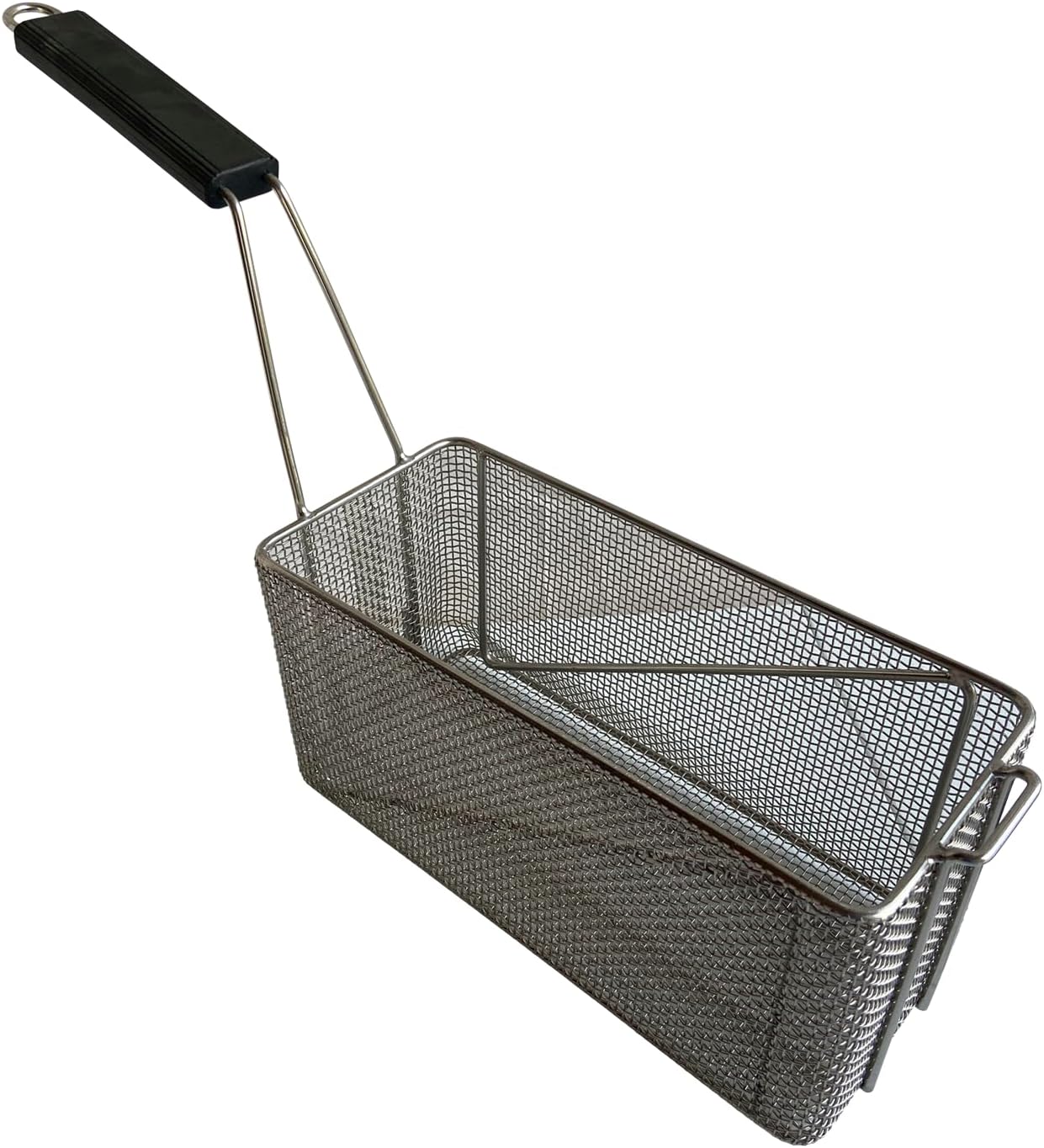 Quality Industries Fry Basket, Stainless Steel, Black Handle, 320x140x160 (mm), 12.6" x 5.5" x 6.3