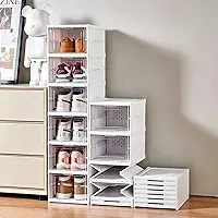 BEMMY Sapateira Organizador Sapatos Empilhável Vertical 6 Andares, Caixa para Guardar Sapatos