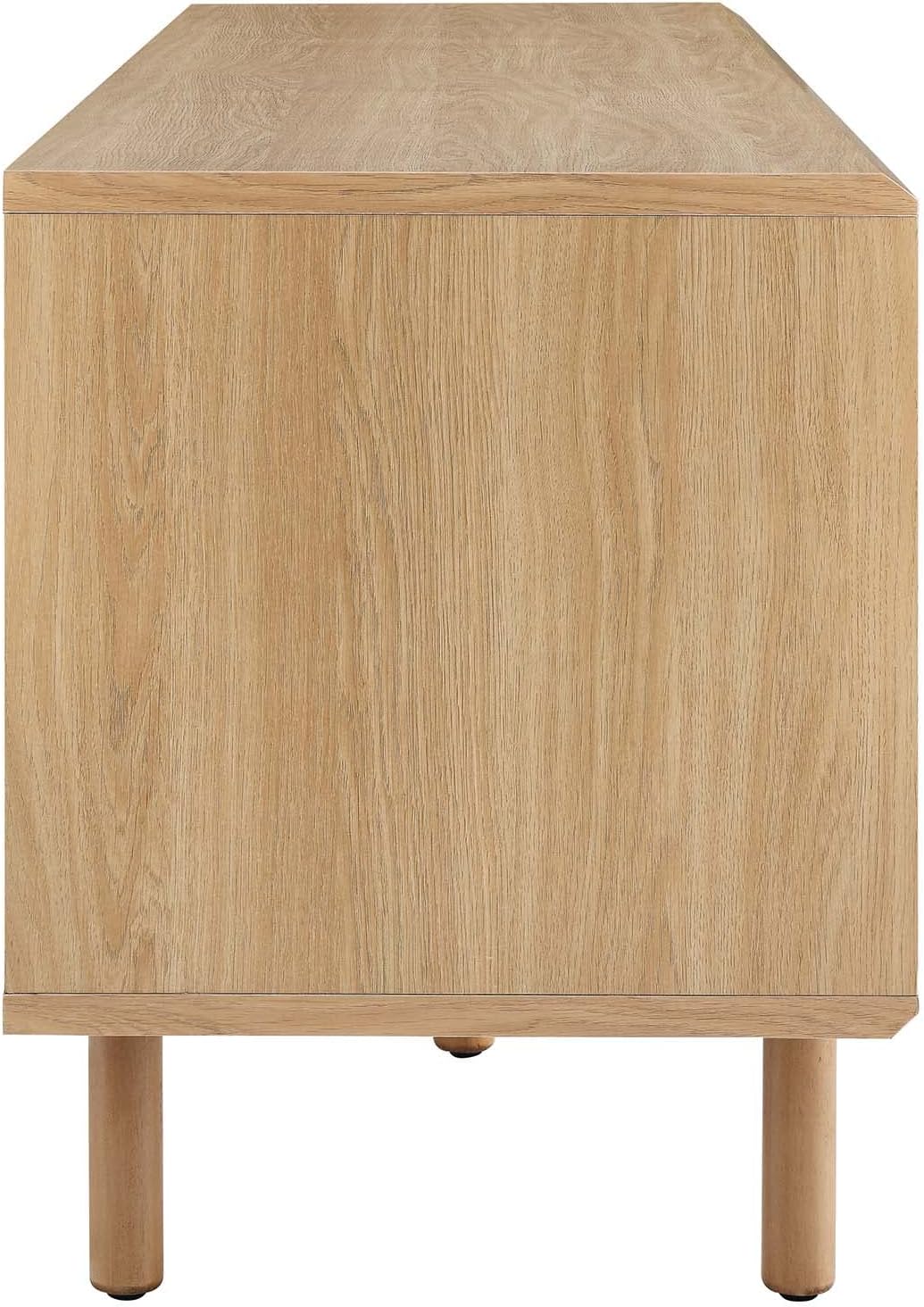 Modway Kurtis MDF Particleboard TV and Record Stand for TVs up to 65" in Oak