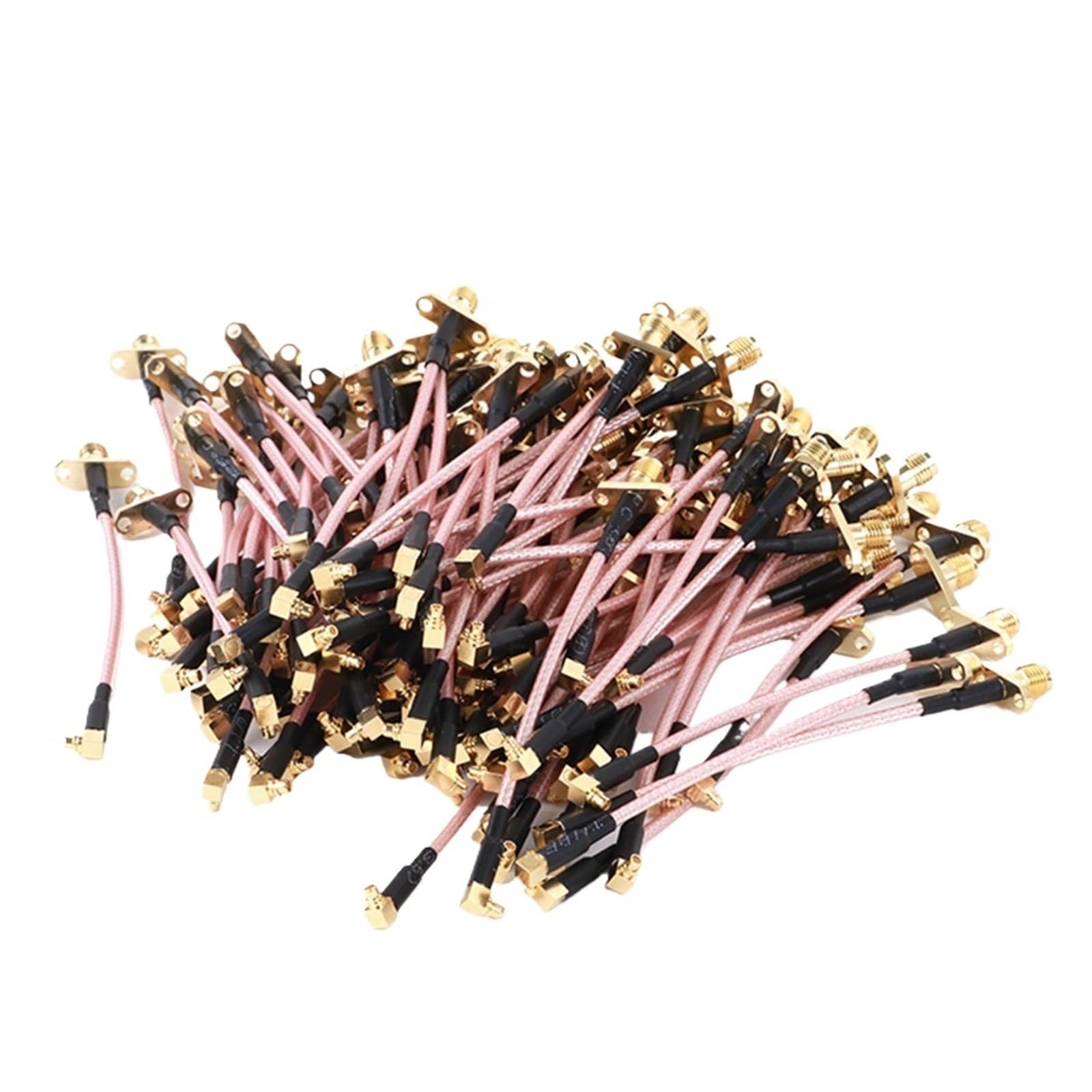 10 PZ MMCX Maschio A SMA Femmina 2 Fori Flangia Montaggio A Pannello RG316 Cavo Treccia FPV Antenna Cavo di Prolunga(Orange,15CM)