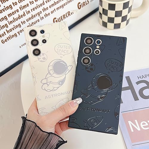 Miniatura 5 de Funda ultra linda para Samsung Galaxy S22, diseño de astronauta de dibujos animados, diseño de cohete espacial, cubierta de parachoques elegante