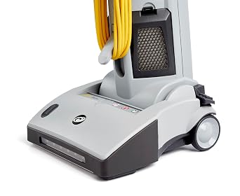 ProTeam ProGen 12 Single Motor Commercial Upright Vacuum with ProLevel HEPA Media Filtration and Onboard Tools, Tool Free Declogging Features, CRI Silver, 12 Inch Cleaning Path, 50 Foot Cord (12 Inch)