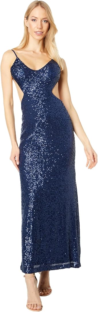 Bardot Knox Midi Sequin Dress Navy 