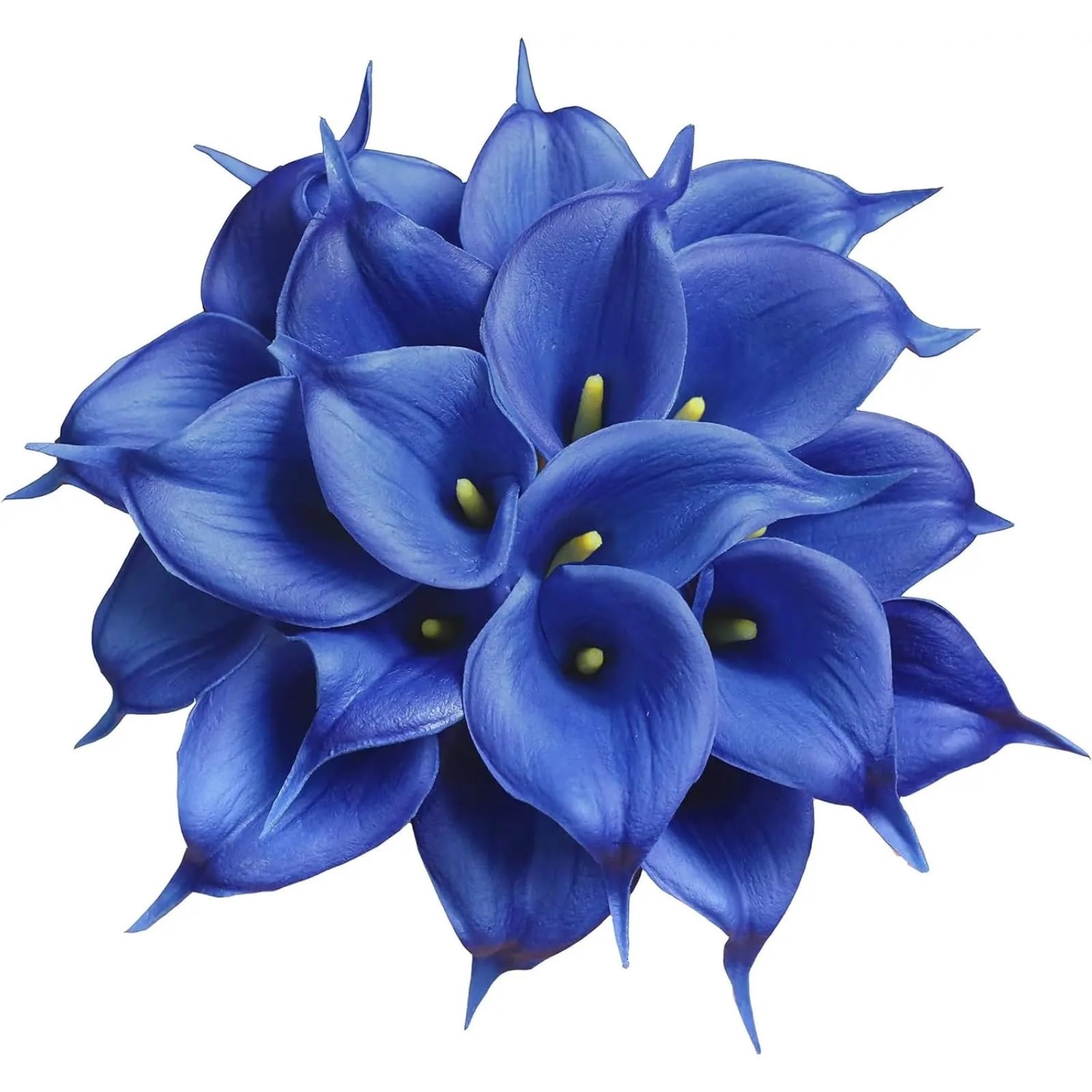LuoAXINN Artificial Wedding Bouquet 20Pcs Artificial Calla Lily Flower Latex Flowers for DIY Wedding Bouquet Party Home Decor(Blue)
