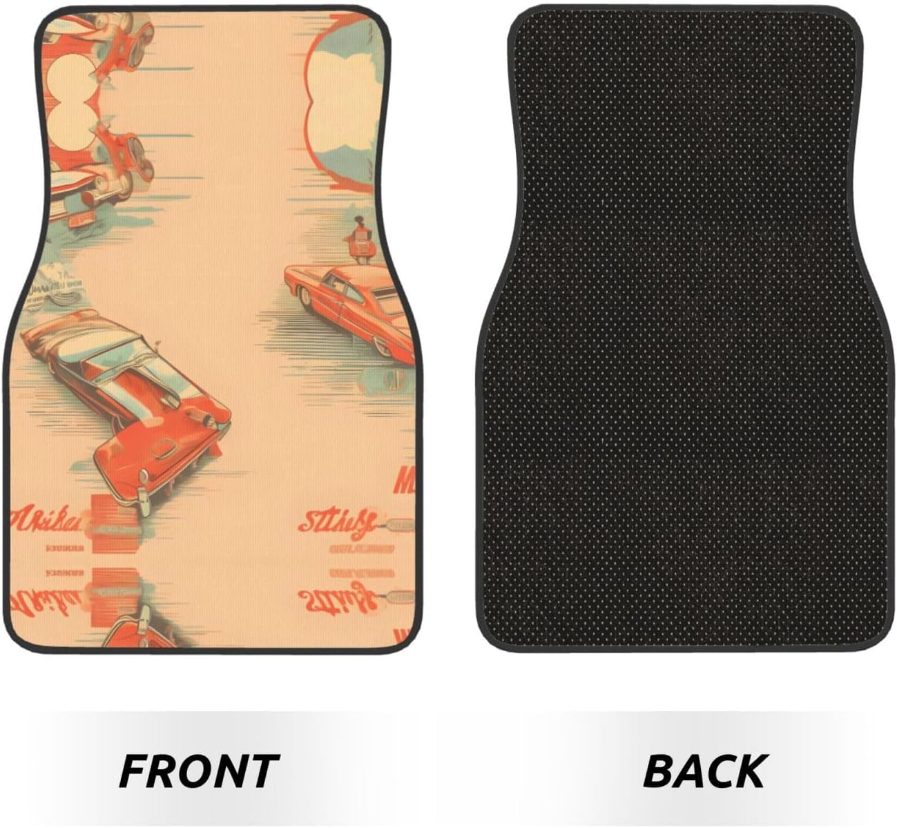 Poster car Patterned car mats 4-piece set | For cars/SUVs/trucks | Firm fit without displacement