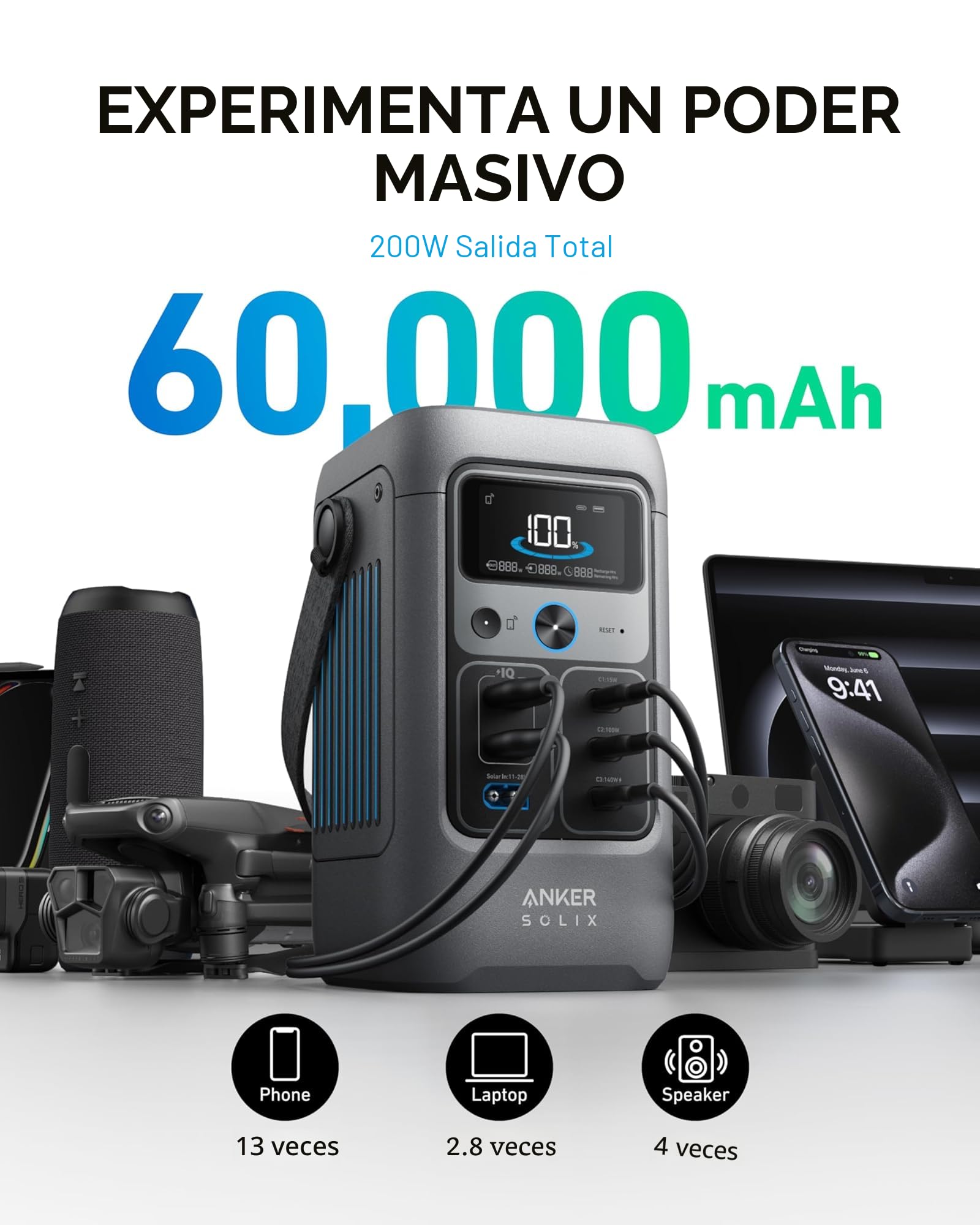 Amazon.com: Anker SOLIX C200 - Estación de banco de energía de