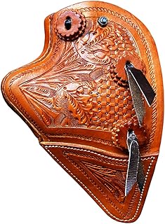Western Saddle Tapaderos Stirrups Leather Handmade Sewn Tooled Bull Nose Stirrups Floral Tooled ME-WTS-010