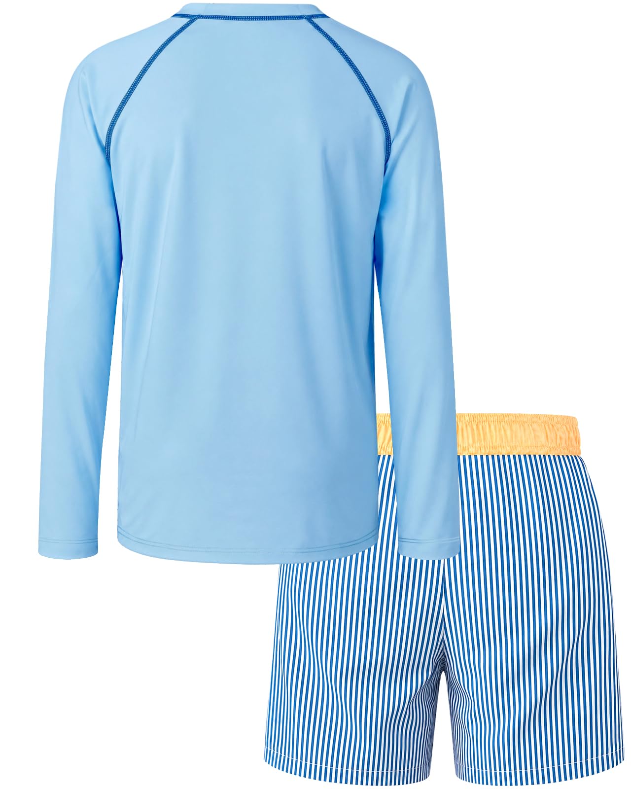 weVSwe Maillot De Bain pour Tout-Petit Garçon UPF 50+ À Manches Longues 2 Pièces Rash Guard Set