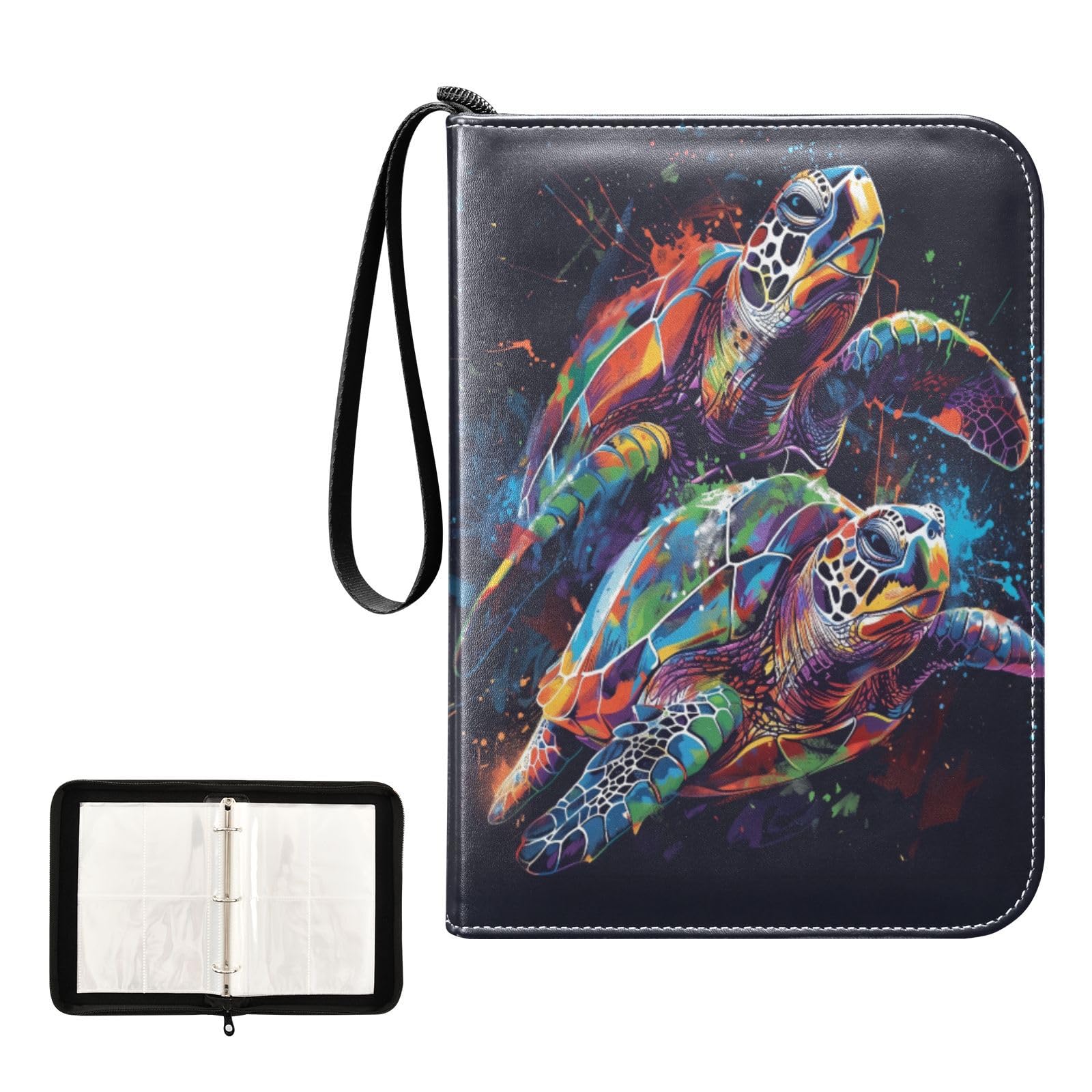 Amazon.com: Watercolor Sea Turtles Card Binder 4 Pocket, Trading