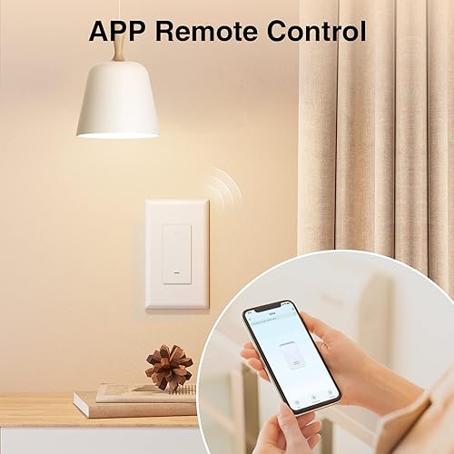 Miniatura 4 de Interruptor de luz inteligente interruptor inteligente WiFi de 24 GHz para trabajo ligero con Alexa y Google Assistant requiere cable neutro control