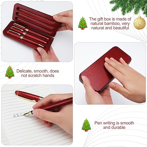 Miniatura 5 de Eaasty Juego de 16 bolígrafos de madera de regalo, incluye bolígrafo de tinta de gel, caja de madera y 12 recambios para maestros y padres, regalos