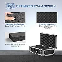 Vista 3 de Phenyx Pro Estuche de Transporte con Marco de Aleación de Aluminio con Espuma de Dos Capas Pre-Cortada Pick and Pluck, Ideal para el Transporte
