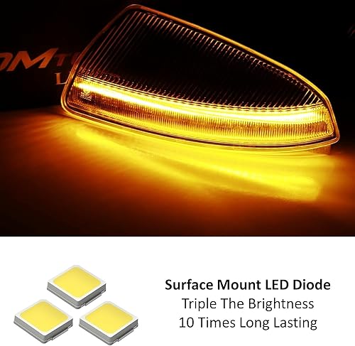 Miniatura 3 de iJDMTOY Kit de montaje de luz intermitente con lente ahumada, tira LED completa secuencial dinámica intermitenteflujo lateral intermitente,