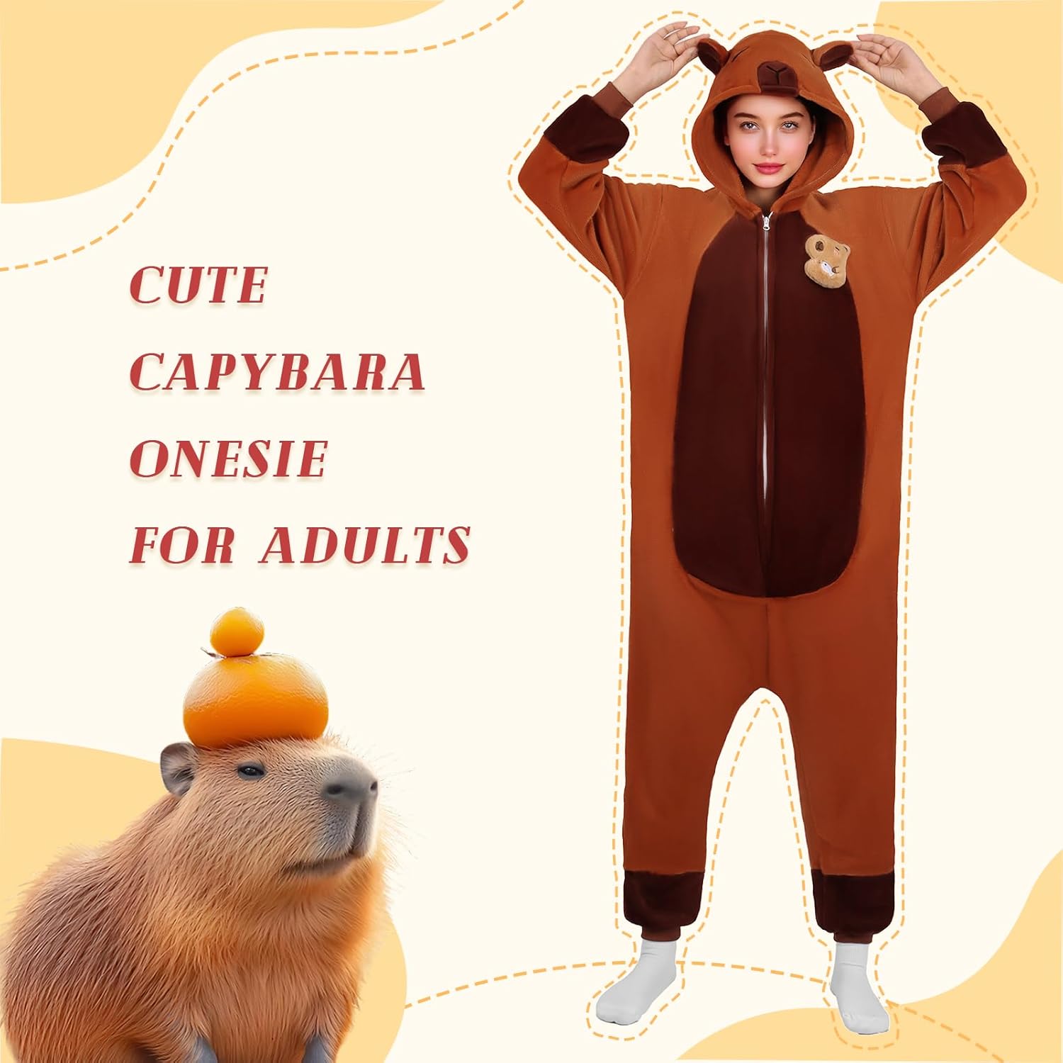 Halloween Costume Adult Onesie - Flannel Cosplay Animal Onesie Pajamas for Women and Men - Image 2