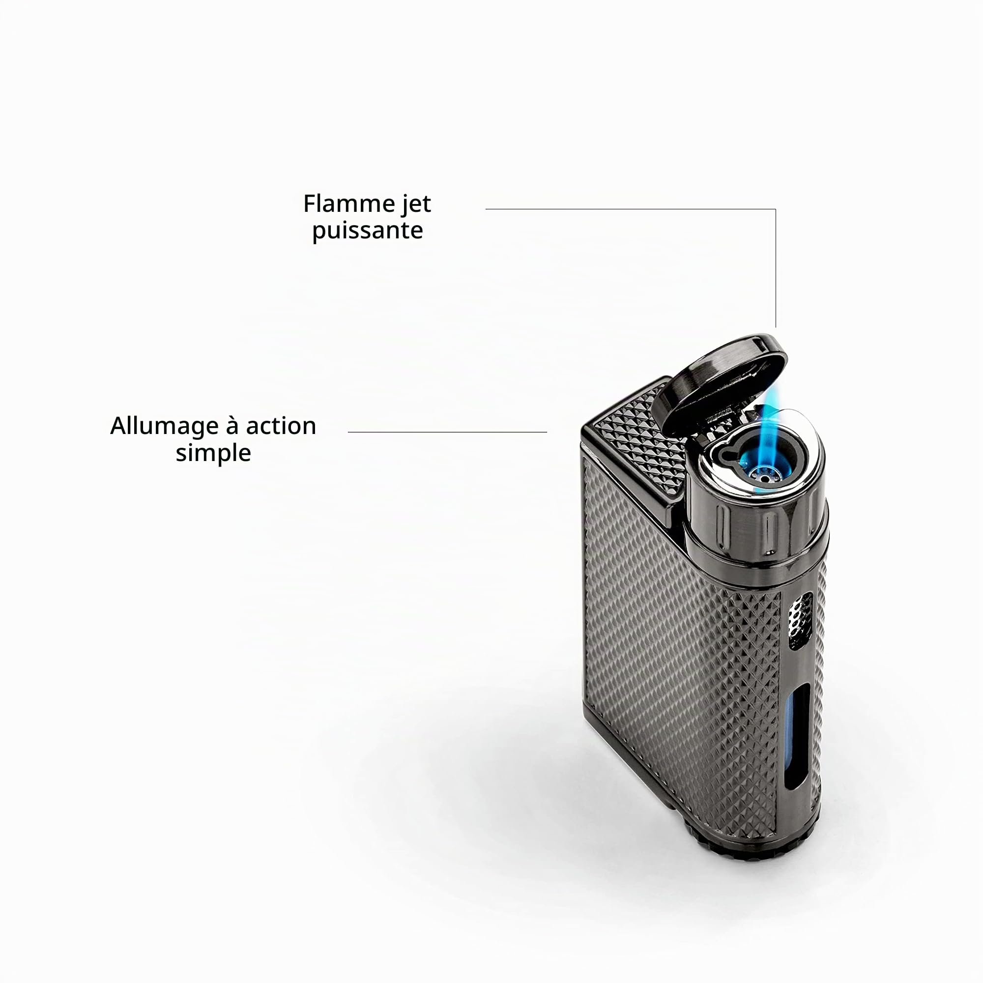 Briquet Colibri Evo Jet Flame | Allume-Cigare et Cigarettes | Résistant au Vent | Fonctionne avec du Butane (Non Inclus) | Coffret Cadeau élégant | Garantie de Deux Ans