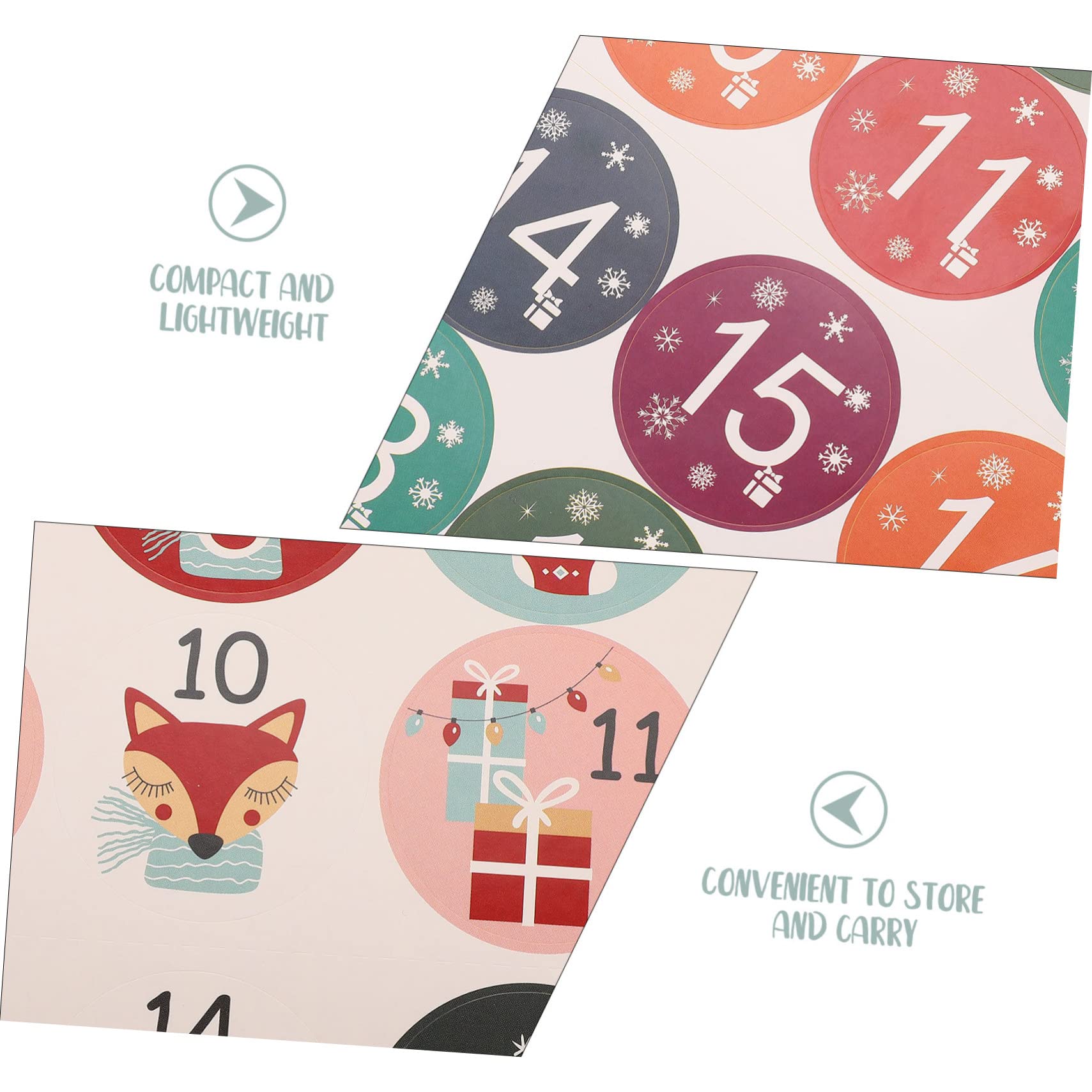 Ciieeo 3 Set Di Adesivi Numerici Per Calendario Dellavvento Adesivi Rotondi Per Biglietti Dauguri 10 Fogli * 3