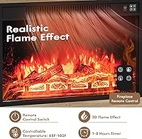 Vista 5 de YESHOMY Electric Fireplace TV Stand for Televisions up to 65+ Inch, Media Entertainment Center Console Table with Four Open Storage Shelves &