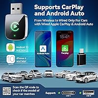 Vista 5 de 2026 Upgrade Wireless CarPlay Adapter for iPhone,2 in 1 for Apple Carplay and Android Auto Adapter,Convert Wired to Wireless, Plug & Play Mini