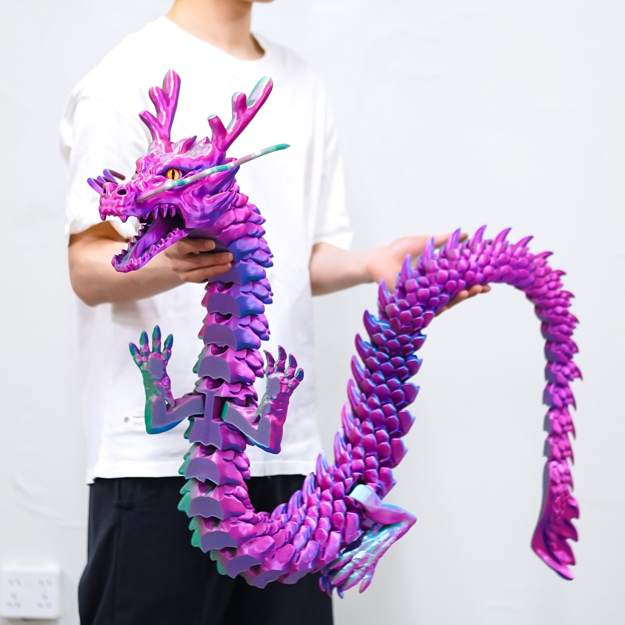 Großes 3D-gedrucktes Drachenspielzeug, XXL-Tiere, 200,7 cm, super lange und große Lacertid-Figuren, riesiges 3D-Druck-Zeug, Dracheneier, riesige Fidget-Actionfiguren, coole 3D-Druck-Geschenke (200,7