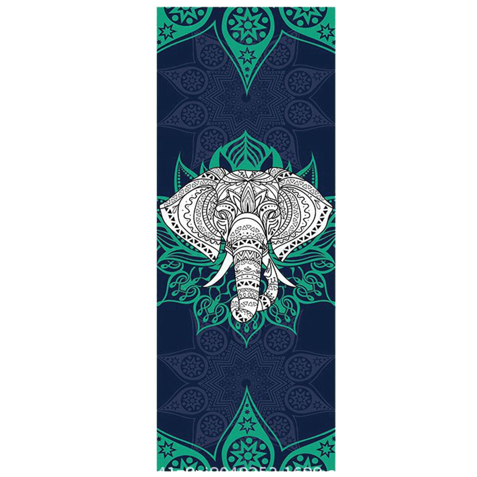 woyufen Towel for Yoga, 185 x 64 cm Non Slip Hot Yoga Mat Yoga Blanket Printing Pattern Fast-Drying for Bikram, Pilates, Gym Workout, Outdoor Picnic, (With Carrying Bag)