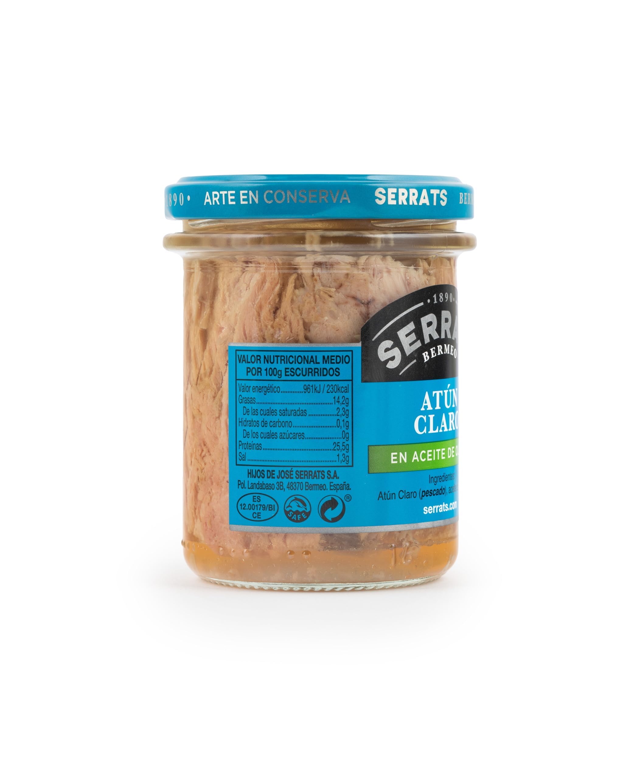 CONSERVAS SERRATS – Tonno in Olio d'Oliva Selezionato - 6 Vasetti x 190g (Totale: 1140g) - Lavorazione Artigianale dal 1890 - Senza Glutine - Ricco di Omega 3 – Gourmet