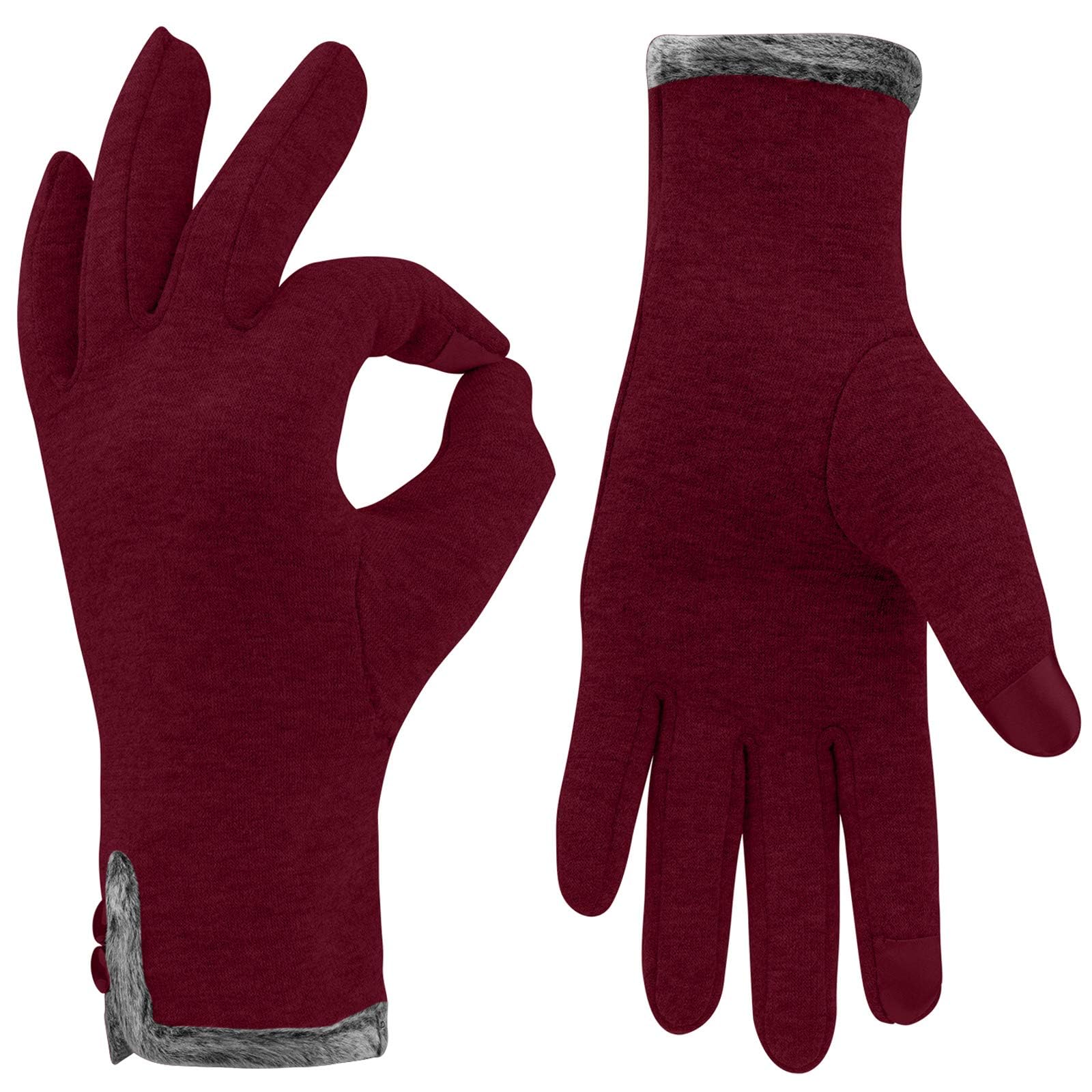 KASTWAVEWomen Winter Gloves Warm Touch Screen Gloves Windproof Gloves for Women Girls Winter Using Fleece Lined Thick Warm Gloves Gifts