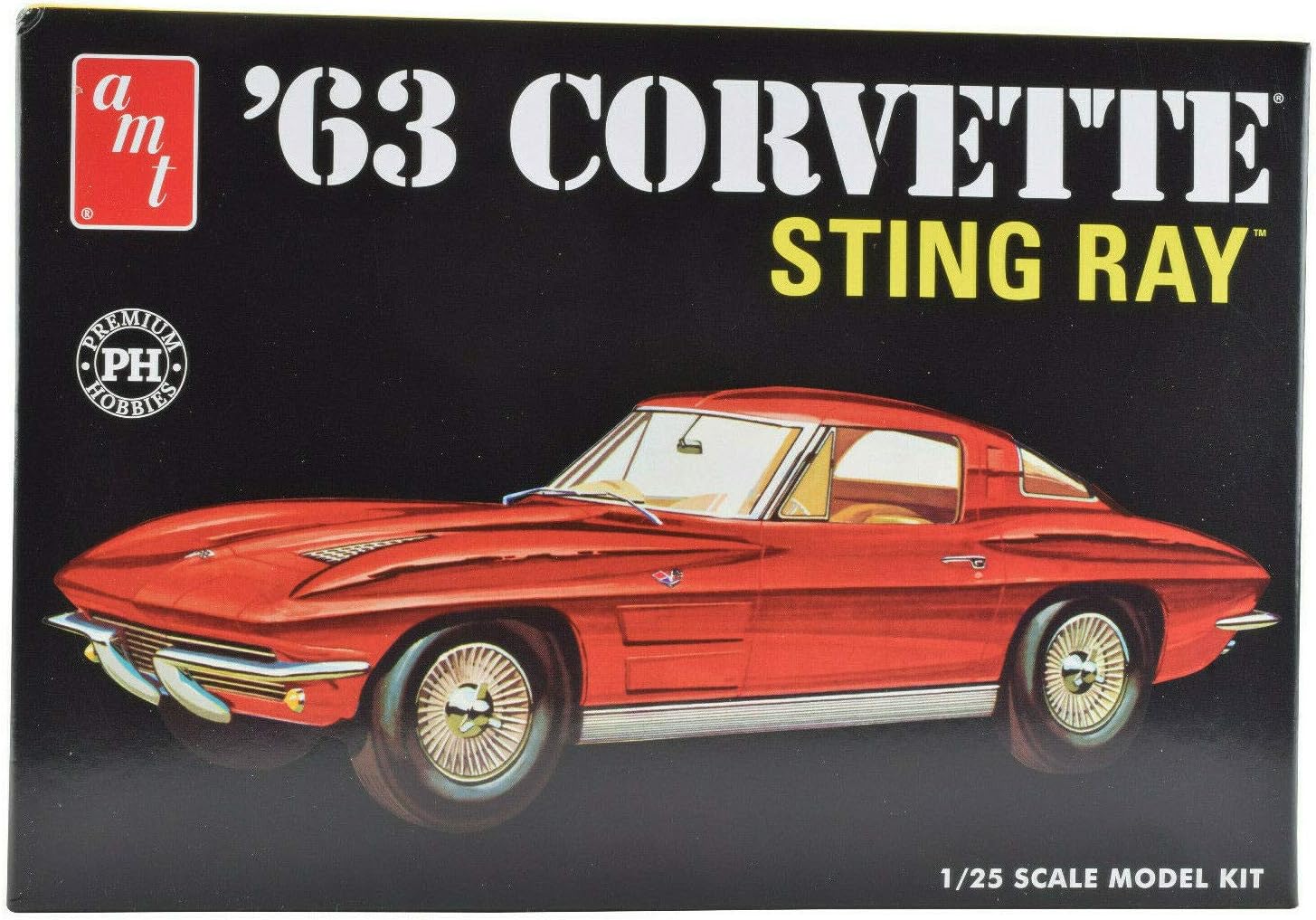 AMT/Premium Hobbies 1963 Corvette Sting Ray 1:25 Plastic Model Car Kit CP7728 - Image 2