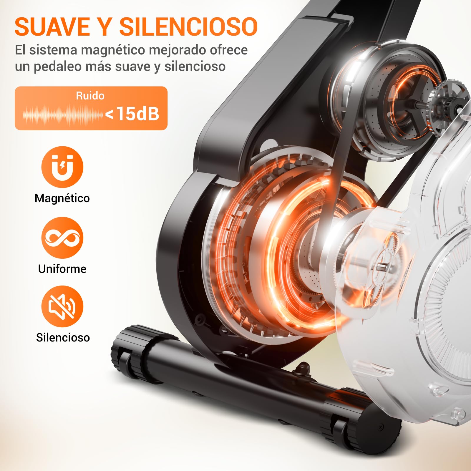 CURSOR Bicicleta estática plegable, 5 en 1Bicicleta spinning profesional | con Resistencia Magnética de 16 Niveles, Bicicleta estatica plegable para el hogar Bici de Sala con Asiento Cómodo, MAX136 kg