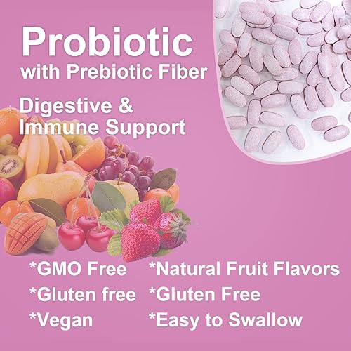 Miniatura 5 de B BEWORTHS Prebióticos y probióticos para mujeres y hombres - Suplemento dietético de fibra probiótica para la salud digestiva, enzimas digestivas