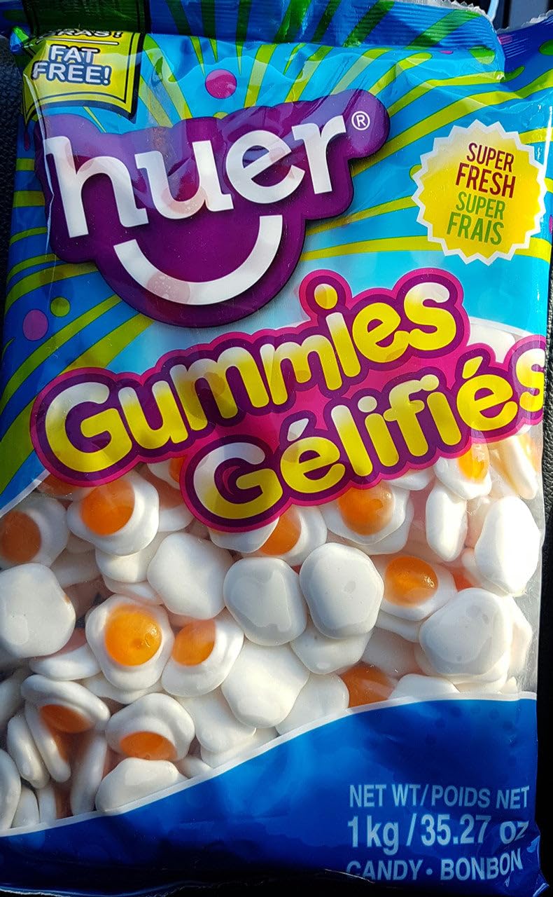 Huer Fried Eggs Gummy Candy 1kg/2.2 lbs., Imported from Canada)