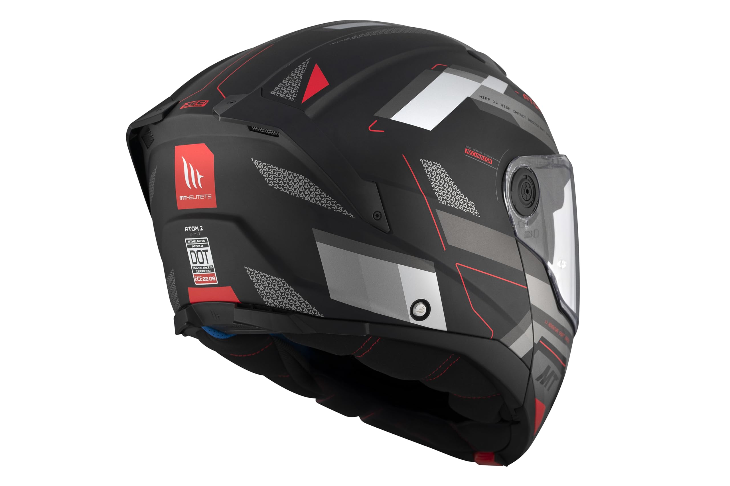 MT Motorcycle Helmet Modular Flip Front - Atom 2 - Bast D5 Matt