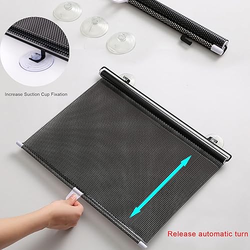 Miniatura 5 de HM&DX Persianas enrollables opacas con ventosas, cortina de sombrilla con aislamiento térmico y protección UV, cortina de privacidad portátil