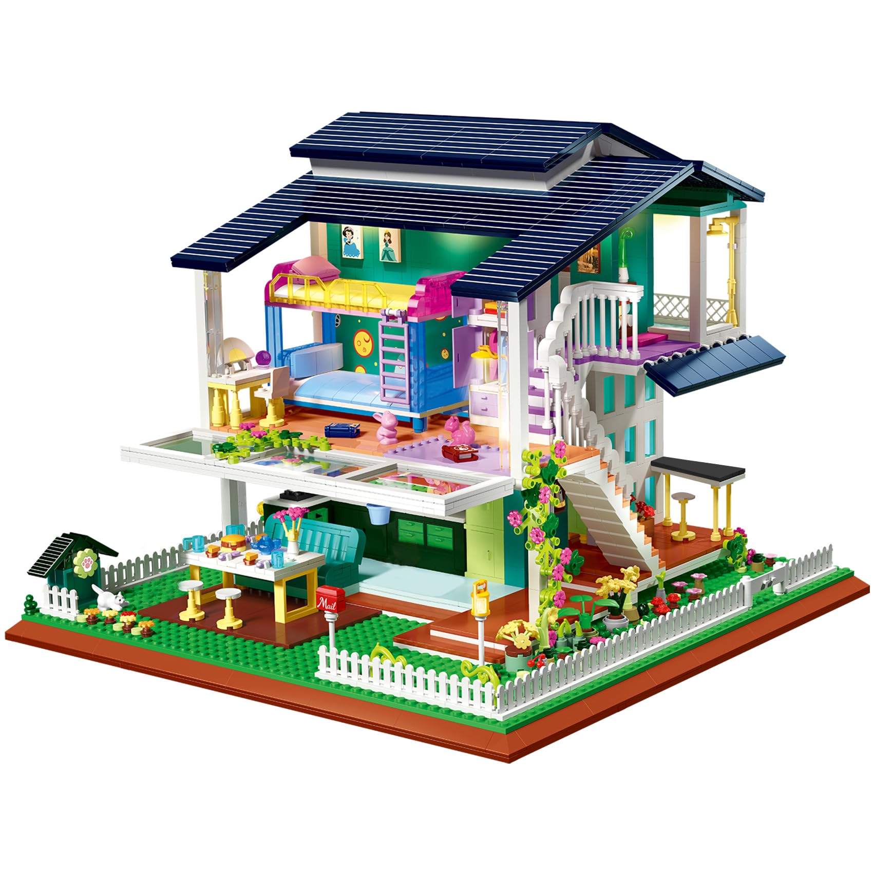Micro Building Blocks, 2395 PCS Architecture Three-Story House Model ...