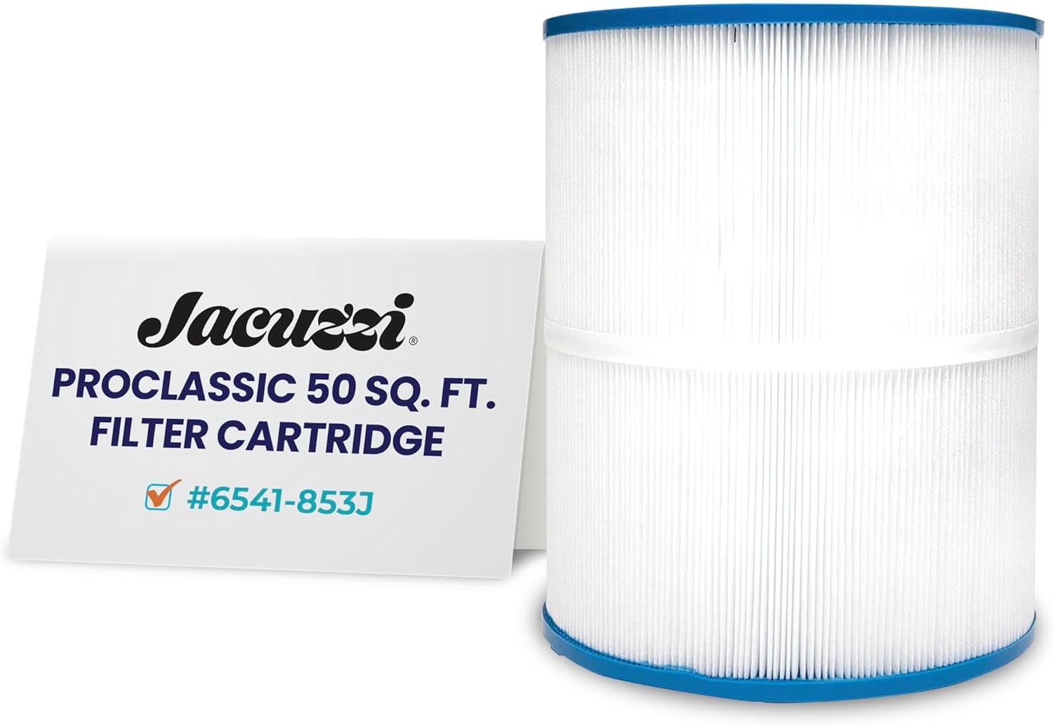 Jacuzzi ProClassic 50 Sq Ft Rinseable Pleated Cartridge, Replacement Spa Filter 6541-853J, Fits 2023+ J-200 Hot Tubs, Durable Reemay Media for Crystal-Clear Clean Spa Water, Easy Install & Maintenance