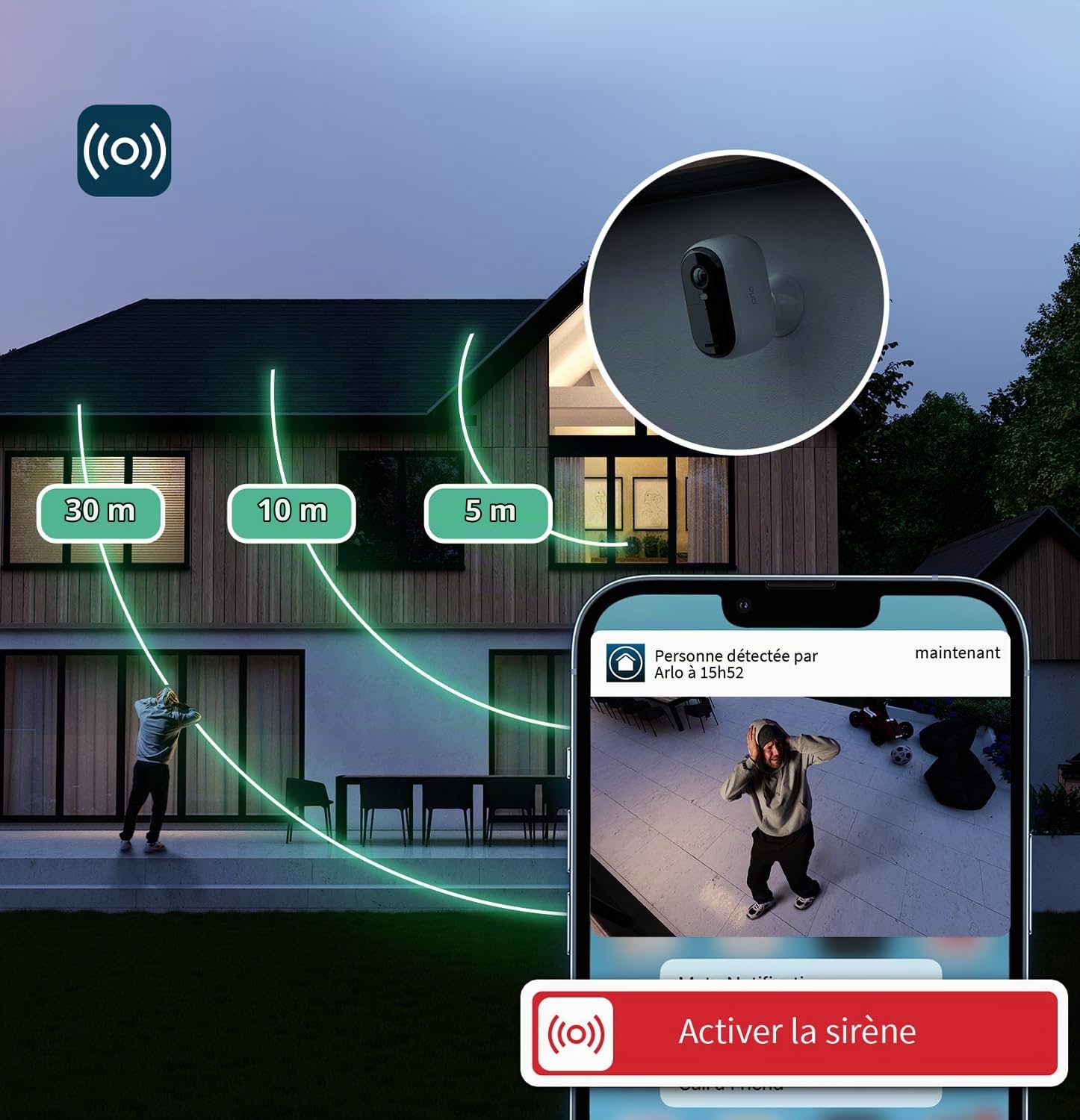 ARLO Sonnette 2, Sonnette WiFi Extérieure Sans Fil, Vidéo HD + Carillon